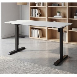 Rašomasis stalas MONSOON su mechanine aukščio reguliavimo f-ja (Baltas/Juodos kojos)